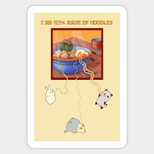 Noodle Delight: Cute Animals and food Sticker